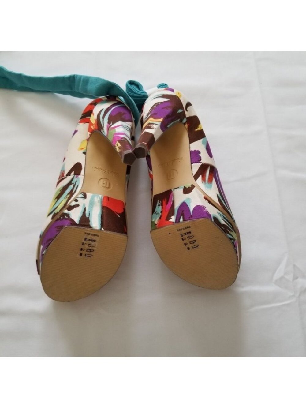 Michael Antonio Floral Kaula Removable Ankle Strap Peep Toe High Heels Size 9 - Picture 14 of 15
